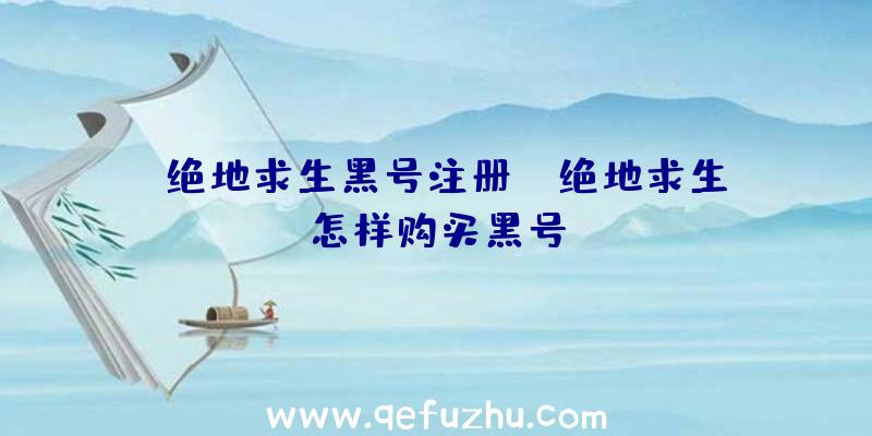 「绝地求生黑号注册」|绝地求生怎样购买黑号